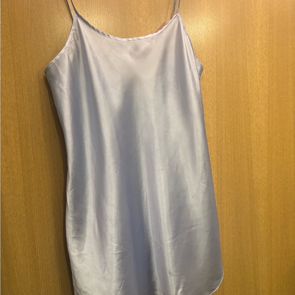 Basic Editions Light Blue Satin Chemise - Picture 4 of 5